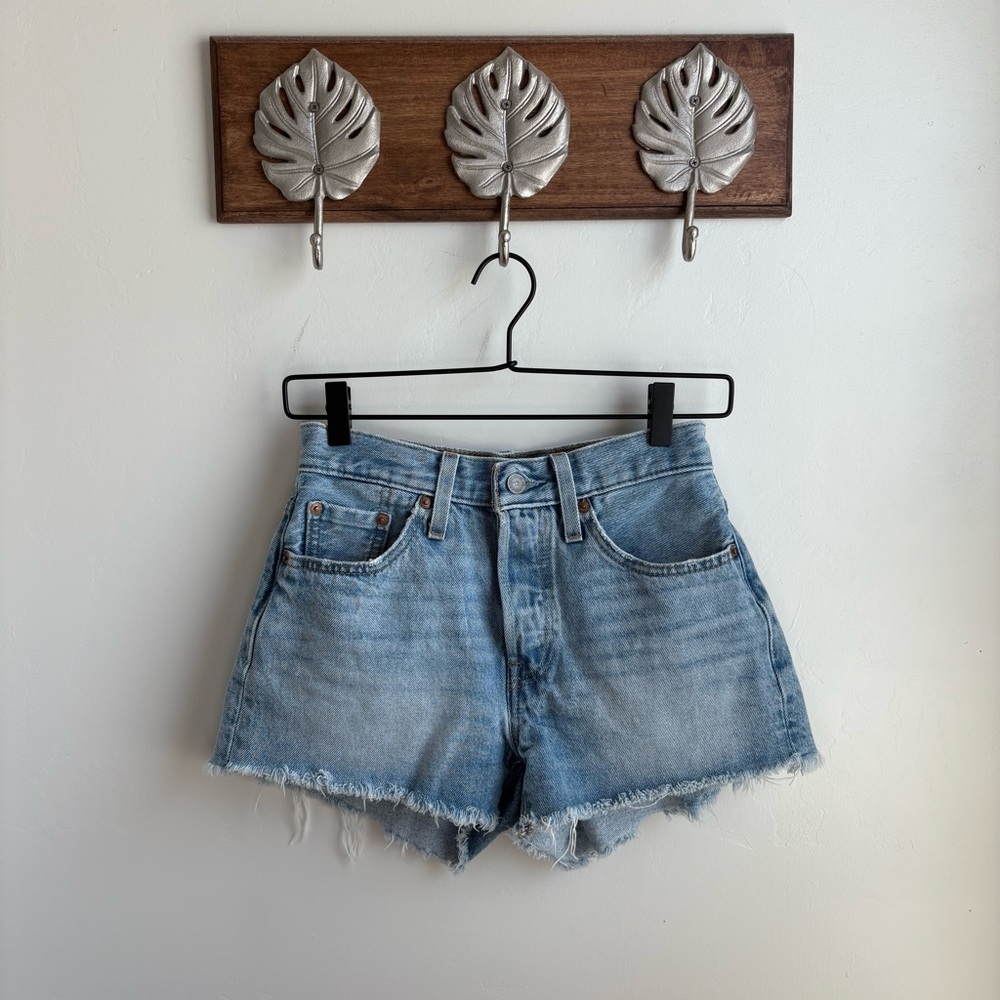 Levi's Light Blue Jean Shorts 501 Button Fly